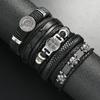 Cross-border New Punk Style Cross and Skull Bracelet, Men's Fashion Imitation Leather Wolf Head Accessories