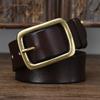 Men's Vintage Vegetable Tanned Leather Belt Brass Buckle Youth Belt Men's Casual All-Matching Trendy