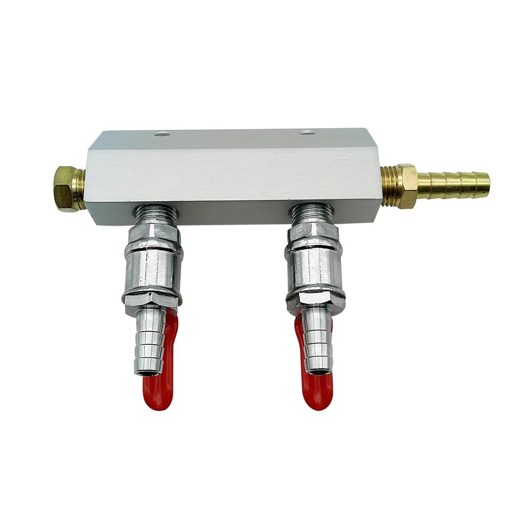 

KegLand Барное оборудование Газовый коллектор-разветвитель 2 выхода Нержавеющий разветвитель с 6мм/8мм штуцером/резьбой MFL Домашнее пивоварение