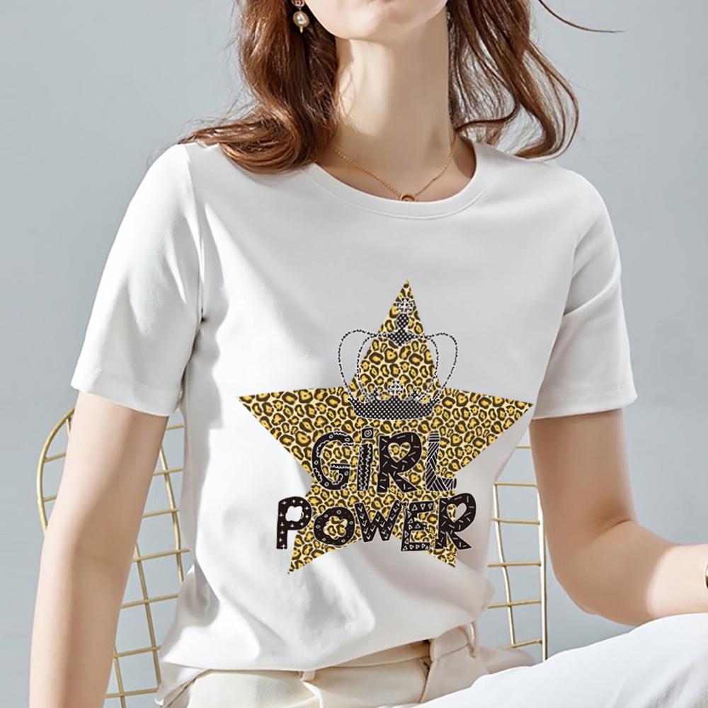T Shirt Women Summer New Short Sleeve Leopard Print Clothing Women's T-Shirt Harajuku Graphic Clothing Women's Top