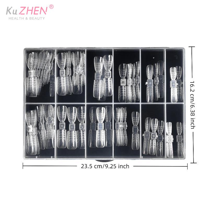 150Pcs French Dual Forms 2In1 Nail Molds With Scale Double-ended Full Cover Nail Extension Building Gel Mold Nail Forms Nail Art