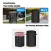 Fire Column Cover Round Outdoor Furniture Protector With Handle Cylinder Fireplaces Cover Protector For Yard