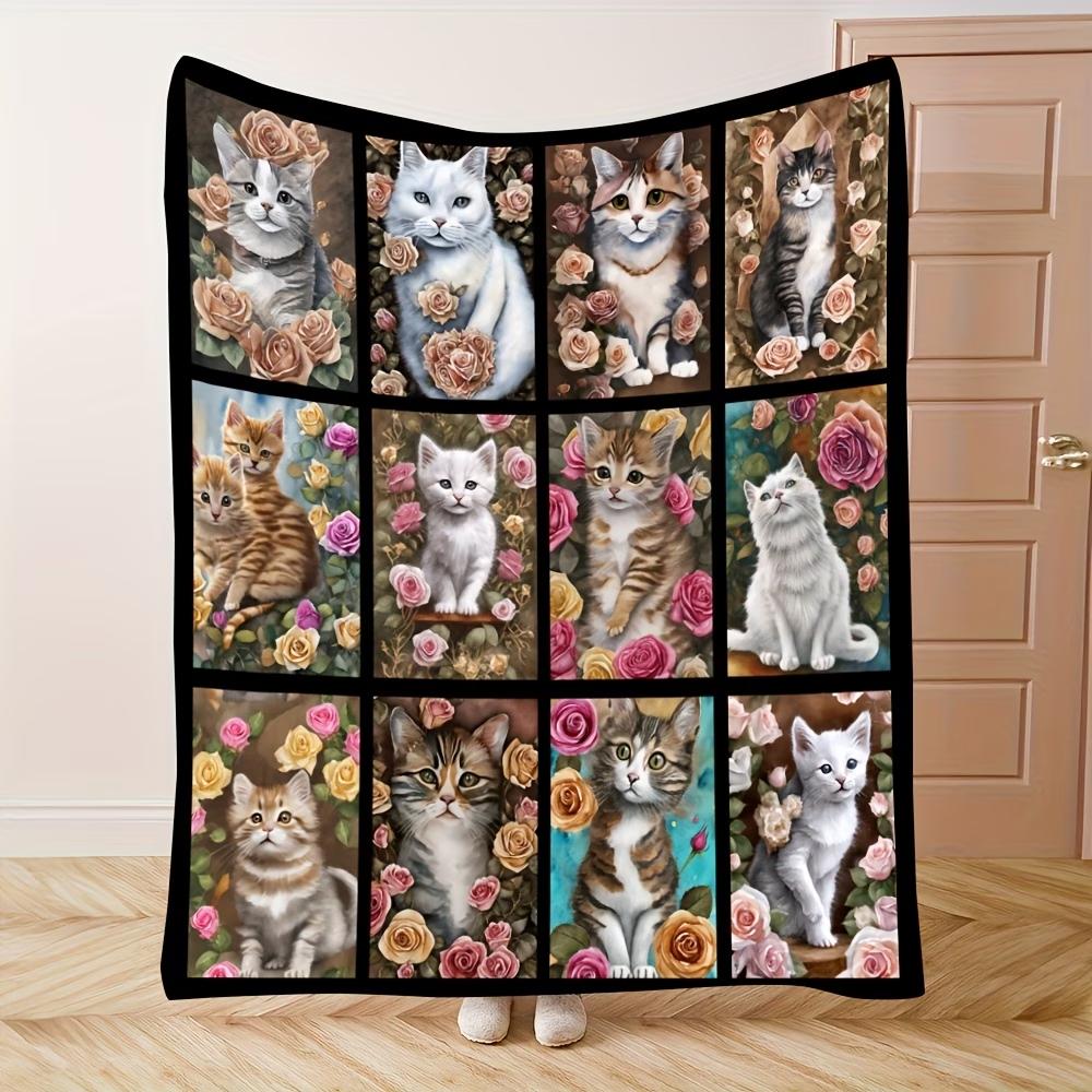 

Fantasy Boho Cute Cat Blanket Comfortable Soft Flannel King Queen Style Sofa Lunch Blanket Living Room Bedroom Decoration Gift 75cmx90cm