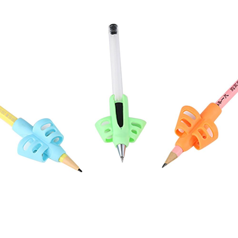 3 Stück/Set Silikon Bleistifthalter Stift Zwei-Finger Schreibhilfe Griff Haltungskorrekturwerkzeug