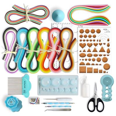 JUYA Quilling-Set 960 Blatt Papier und 14 Werkzeuge Blaues Werkzeug Breite 3mm