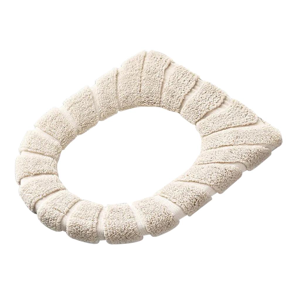 

Thicker Bathroom Toilet Seat Cover Pad Soft Warmer Toilet Seat Cushion Cover Stretchable Washable Fiber Cloth Comfortable Toilet белый
