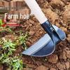 Dual-Use Agricultural Tool: Manganese Steel Hoe Blade with Solid Wood Handle for Tilling and Soil Loosening