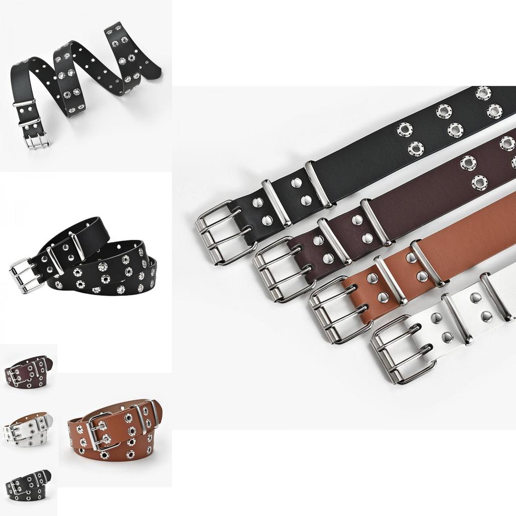 Trendy 2024 Punk Women's Double Row Belt Stylish Casual Denim Belt For Fashionistas