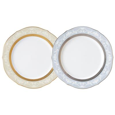 Noritake Accent Plate Changing Pair 23cm Hampshire Gold Platinum 2 Pieces Fine Porcelain (Color Set) & Gold/Silver P91310/4335-6