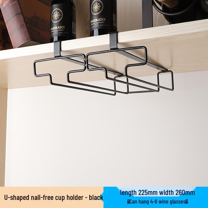 Punchfri opp-ned vinglassholder - Moderne hengende oppbevaring for stettglass