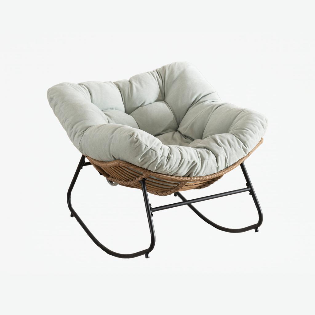 Sedia a Dondolo, Sedia Accent Imbottita in Ciniglia, Sedia a Dondolo Moderna per Cameretta dei Bambini per Soggiorno, Camera da Letto, Appartamento