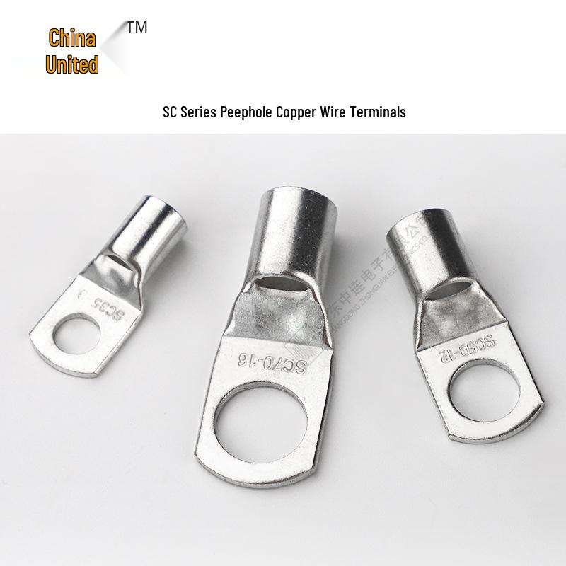 Copper Wire Crimping Terminal Eyelet, 25A-1000A Lug Cable Connector
