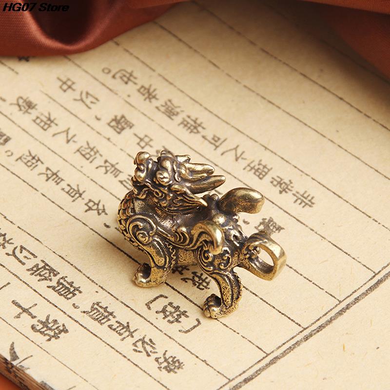 1PC Statue Figurine Kylinsculpture Wealth Brass Decor Prosperity Good Yao Chinese Pi Ornament Qilin Dragon Luck Animal Fengshui