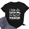 ZIMOXUAN Bebo Café Para Tu Protección Camiseta, Camisetas Divertidas Para Amante del Café, Camiseta Sarcástica, Camiseta de Regalo Linda