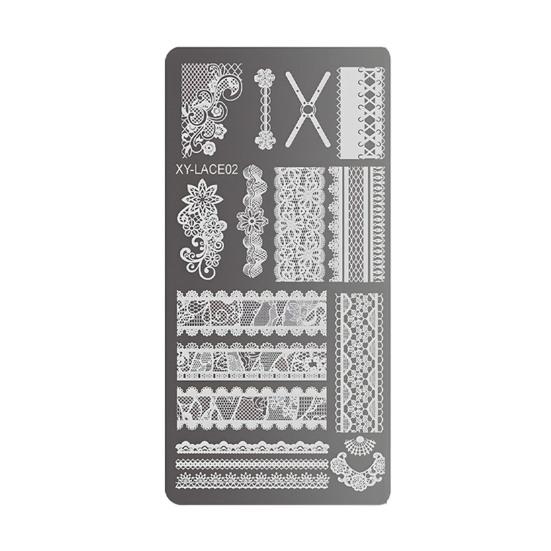Stamping Plates Set Bows Flowers Lace Design Manicures Decoration Metal Plate Transfer Sweet Series Template