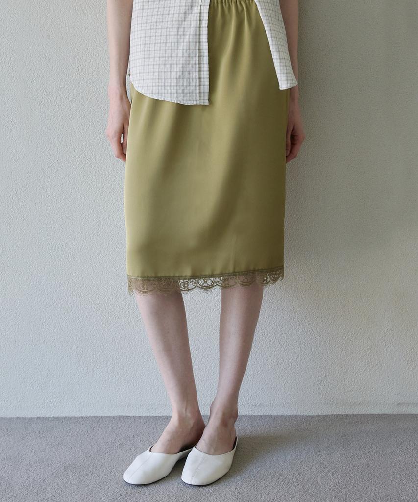 Rob Rob Lace Fluid Satin Skirt (2 Colors)