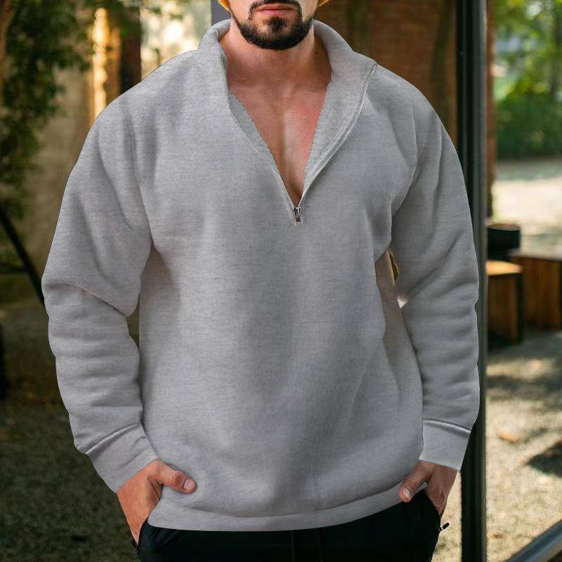 Men S Fleece Zip Up Cardigan Sweatshirt Loose Fit Autumn