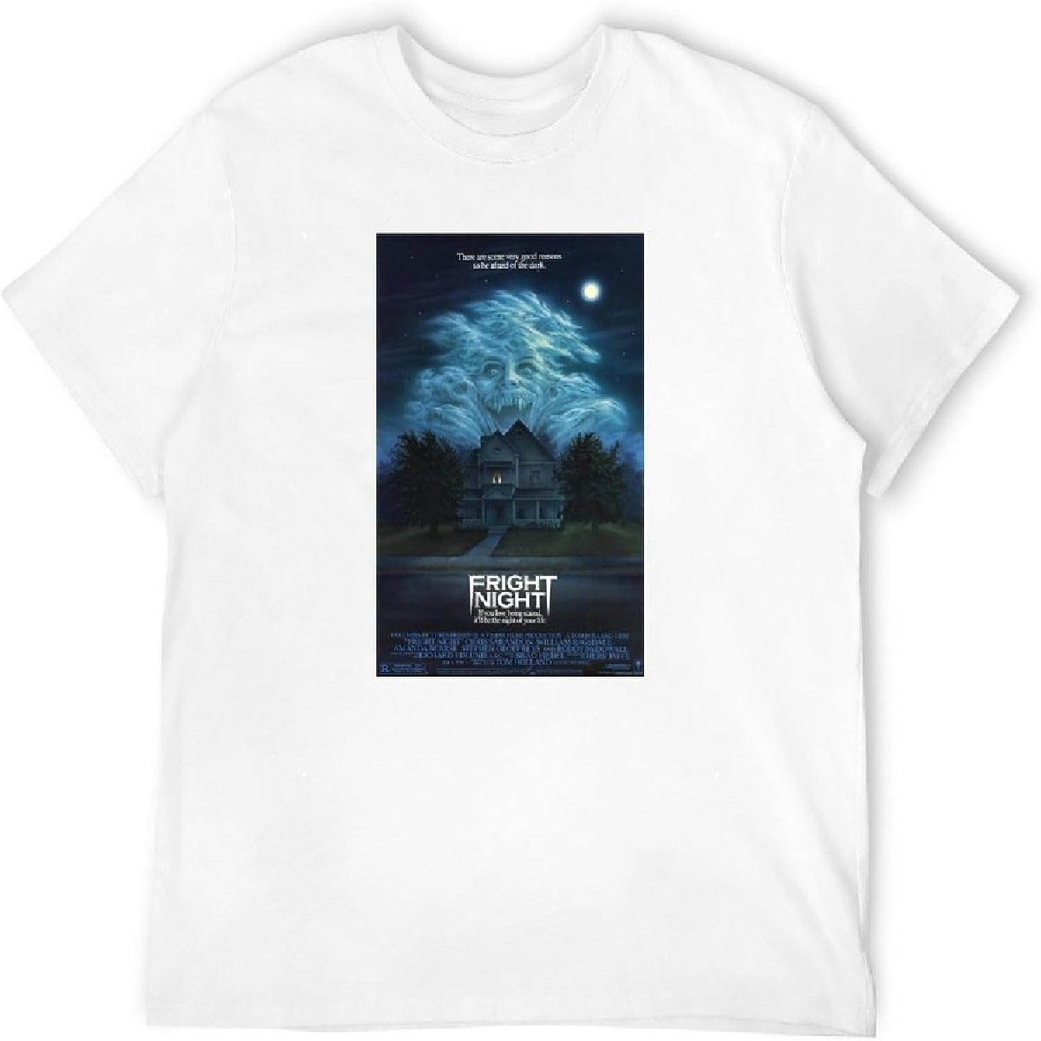 RKICAV Fright Night Movie Poster T Shirt (S - 3XL) Huge Print Vintage Retro Horror Top Tee Shirt XXXXXL белый