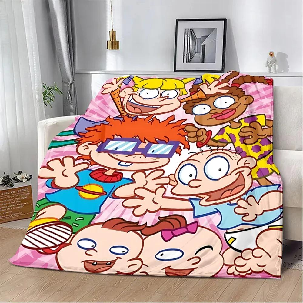 Cartoon R-Rugrats Printed Blanket Picnic Blankets Warm Blanket Soft and Comfortable Blanket Home Travel Birthday Gift