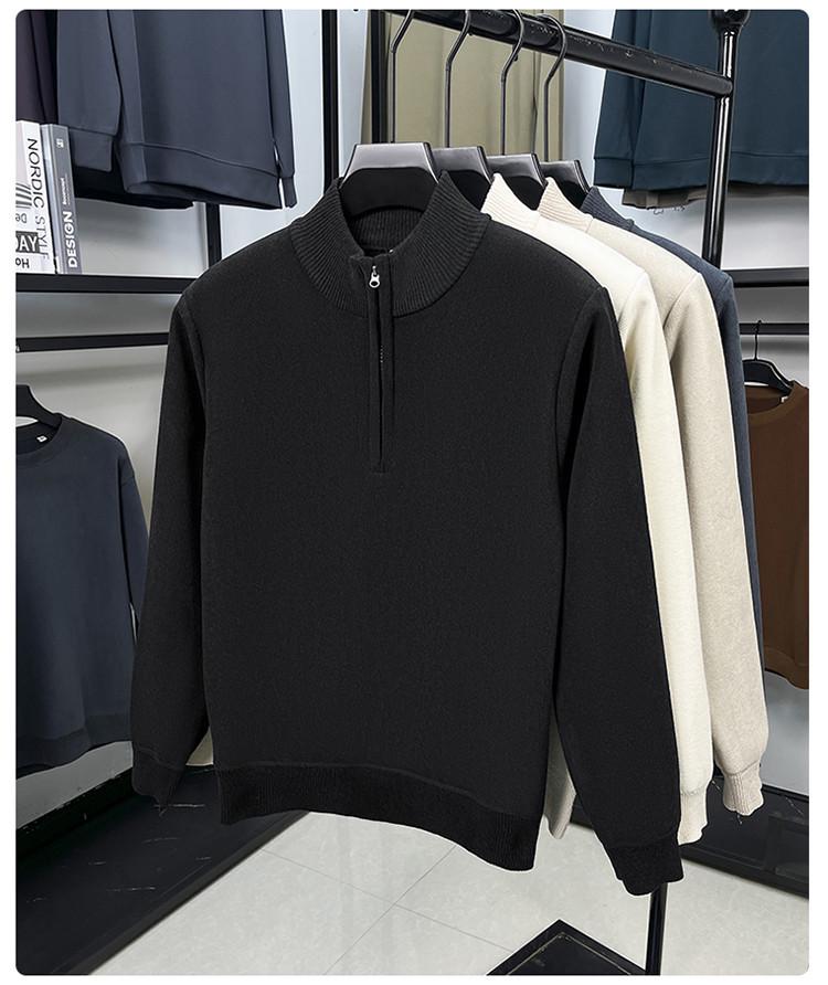 2025 Men's Warm Half-High Collar Zipper Knitwear Base Layer