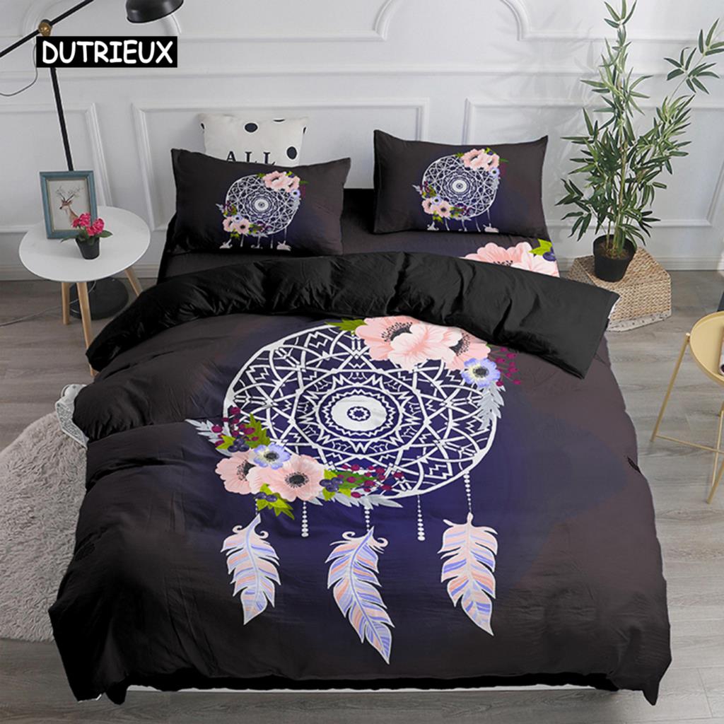 Traumfänger-Bettwäscheset, eleganter Bohemian-Bettbezug, Queensize-Bett 240 x 220, ethnischer Bettbezug, Einzel-, Doppel- und Kingsize-Bettbezug