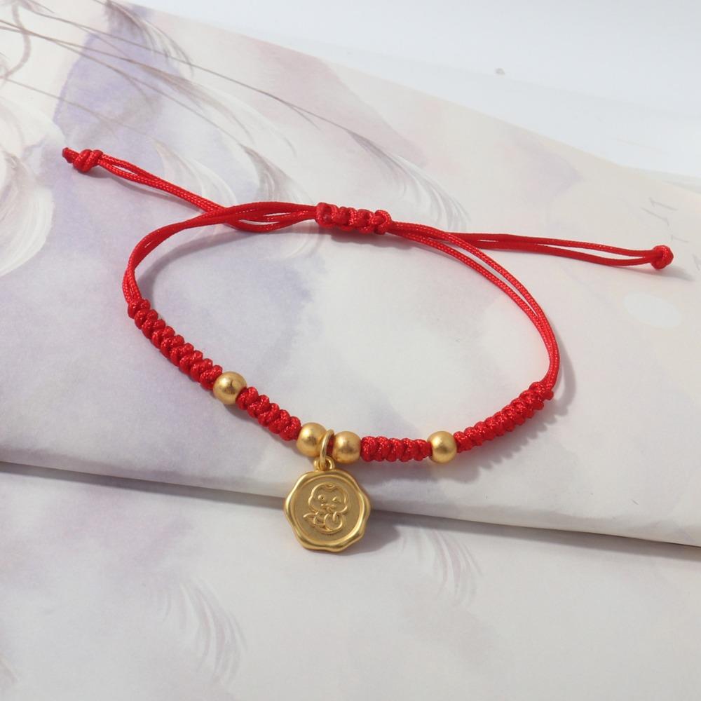 Chinese Style Lucky Red Rope New Year Fortune Bracelet Cute Snake Year Bracelet  Women