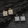 Cross-border Ear Jewelry Square Stud Earrings Round Square Zircon Mix and Match Simple Fashion Men's and Women's Nightclub Hip-hop Earrings