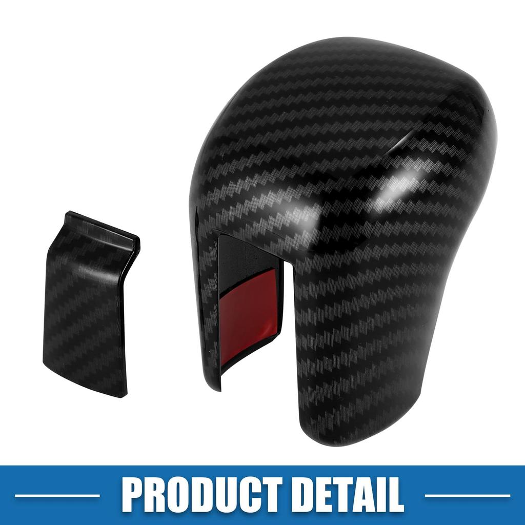 ACROPIX Gear Shift Knob Cover Auto Derailleur Lever Trim ABS Carbon Fiber Pattern Black