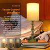 Luxury   Bedside Table Lamp Bedroom Nightstand Lamp with 3000K Warm Light Bulb Fabric Lampshade Desk Lamp with USB C+A Charging PortCelsiusAC Ou