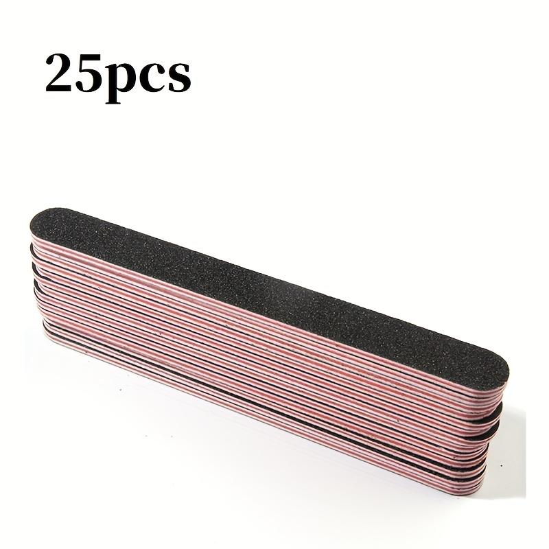 25pcs Professional Double Sided 100/180 Grit Nail Files Black Manicure Pedicure Tool and Nail Buffering Files Black Nail Files