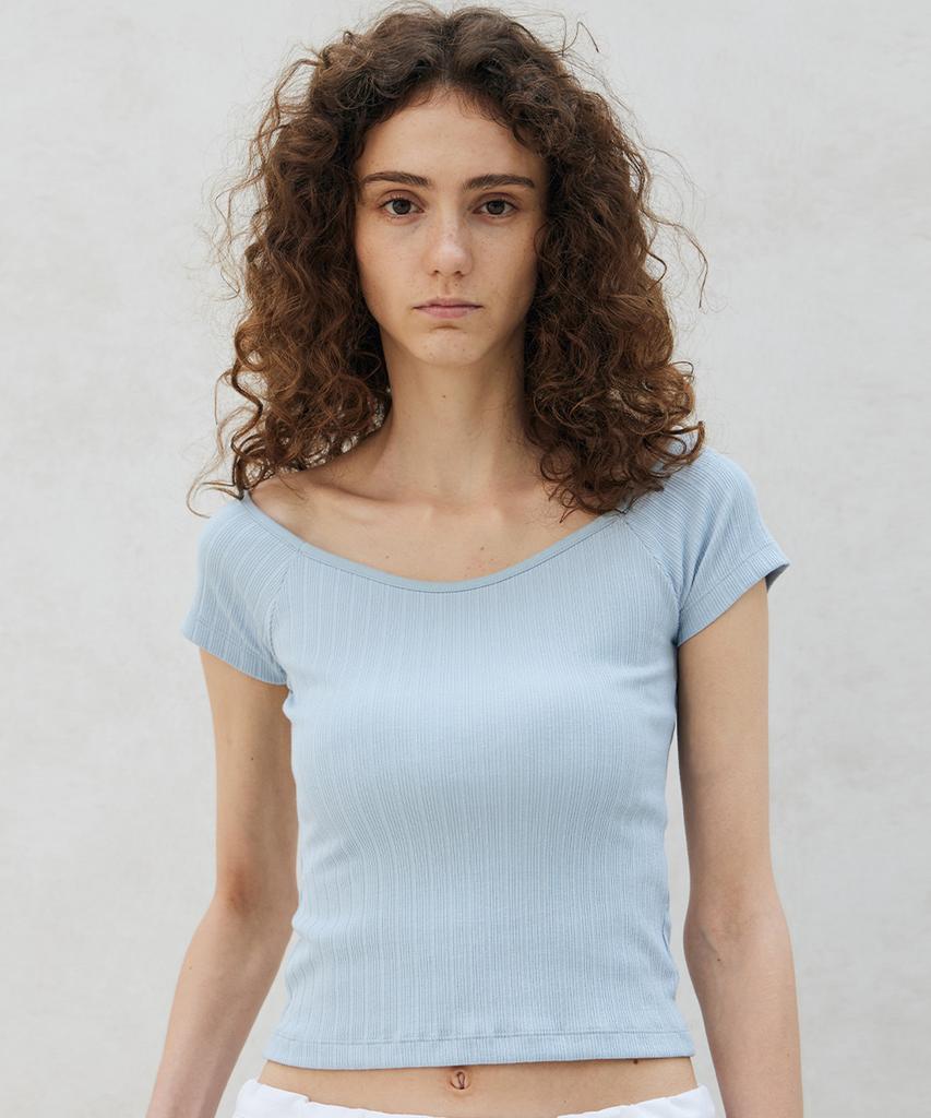 ITOV SEOUL Ribbed Square Neck Top Bl