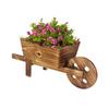 Handmade Rectangular Wooden Flower Pot - Pastoral Style, Creative Design for Succulents
