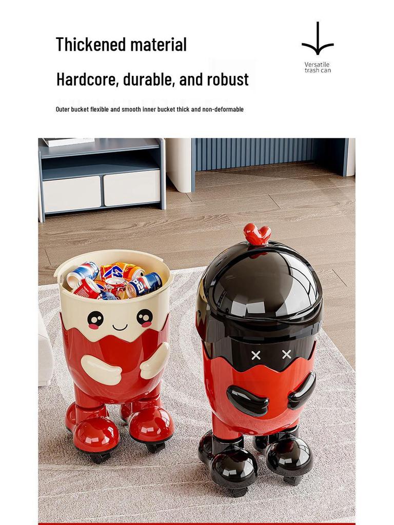 2026 Cute Cartoon Trash Can for Home: Living Room, Children's Room, Bedroom, Bathroom