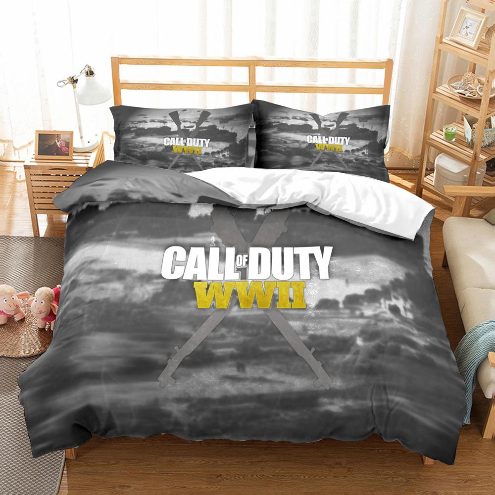 Comforter High Quality Call Duty Game Pattern Printed With Pillow Bedding Set 3D Bed Set For Bedroom Decor