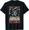 Retro Sjov Middelalder Tre Kaffe Ingen Frokost Sarkastisk Arbejds T-shirt