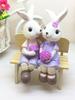 Lavender Couple Hanging Doll Non Slip Base Lifelike Cute Dangling Leg Bunny Doll