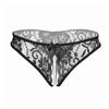 Women's Sexy Lace Crotchless Thong - Transparent, Insertable, Passionate T-back with Exposed Buttocks