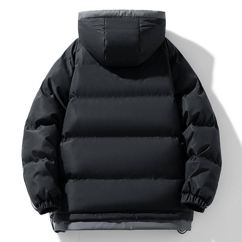 Plus size jacket men's winter bread jacket loose warm thickened cotton jacket new hooded men's jacket trendy padded clothes