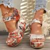 Summer Women'S Elegant Retro Floral Wedge Sandals