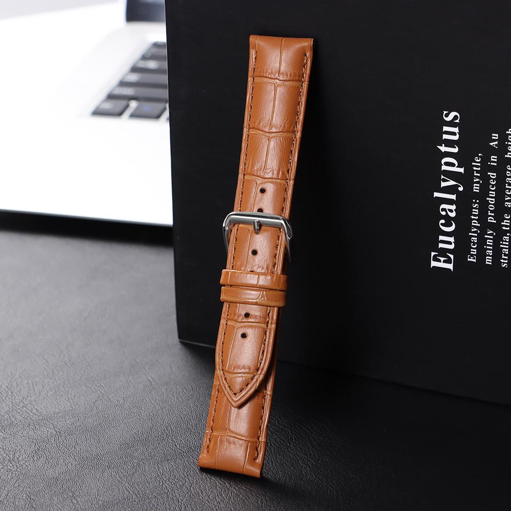 Vintage Slub Pattern Leather Watchbands 18mm 20mm 22mm Watch Band Strap Steel Pin Buckle Accessories High Quality Wrist Bracelet
