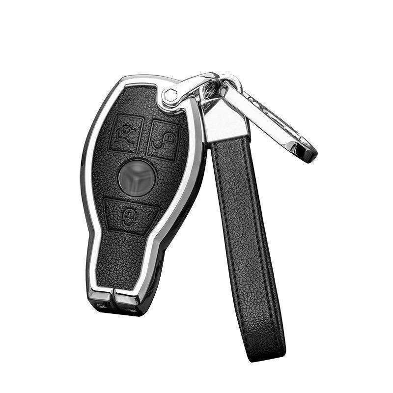 Compatible with Mercedes-Benz GLA, GLC, V-Class, A-Class, and C-Class 2018-2019 Models, This Two/three-button Full-cover Metal Key Case.