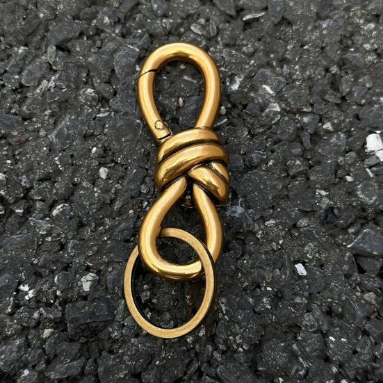 Keychain Hook Durable Spring Movement Handmade Knotted Pendant Handcrafted Rotating Rope Hook Keyring Accessory