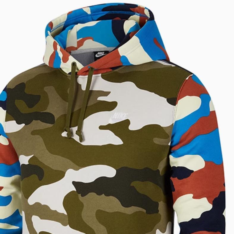 Nike Sportswear Club Fleece Camo Patch Fleece-Lined Hoodie Men Tops Olive CQ7764-327