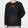 Under Armour Summit Logo Solid Color Spliced Crew Neck Long Sleeve Sweatshirt Men Sweatshirt Black 1361453-001