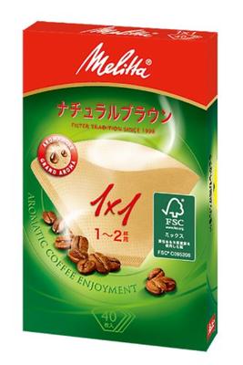 Coffee Filter Paper for 1~2 Cups, 1x1, 40 Sheets, Aroma Magic Series, Brown