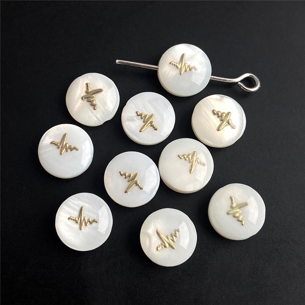 Shell Bronzing Moon Star Hearts Bead Charm Round White Freshwater Pearl of Shell Bead for Jewelry Making Diy Necklace Accessory