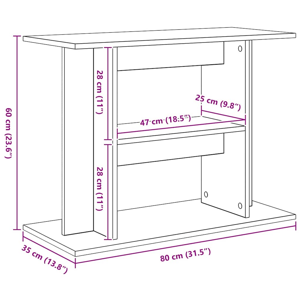Vidaxl Szafka Pod Akwarium, Biała, 80X35X60 Cm