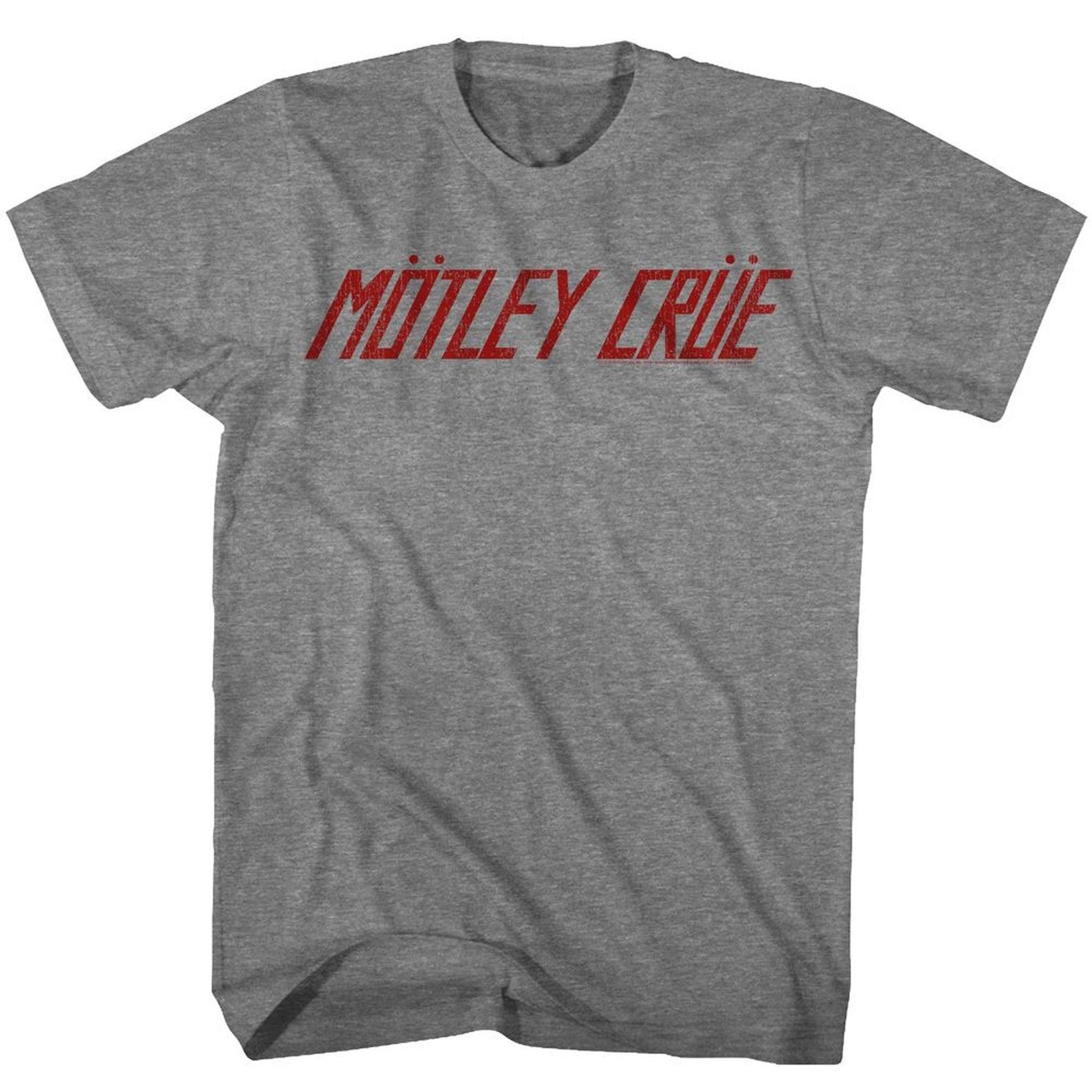 Motley Crue Logo Graphite Heather Adult T-Shirt 4XL