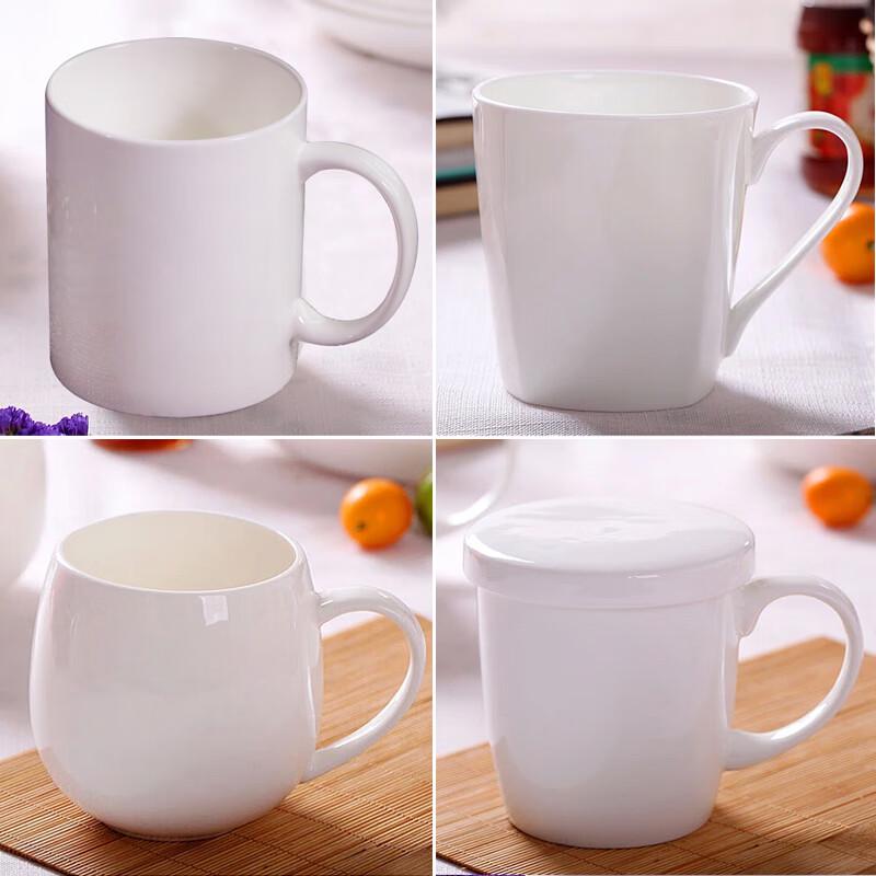Jingdezhen Bone China Pure White Ceramic Mug, 400ML