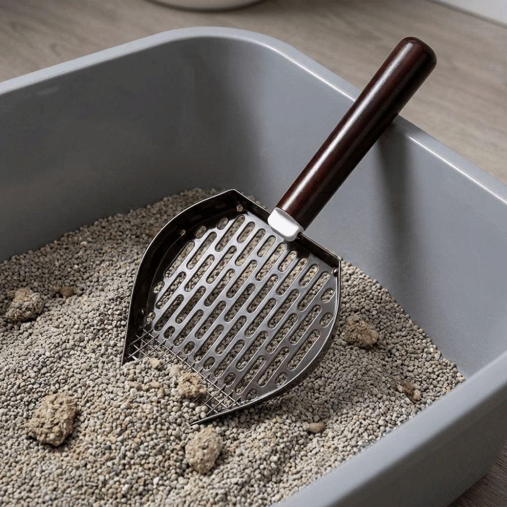 Double Sifting Pet Waste Shovel Stainless Steel Waste Removal Sifting Tool Cleaning Tool